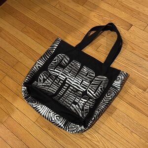 Big Cabo San Lucas Black and White Zebra Print (metallic silver) Tote Bag